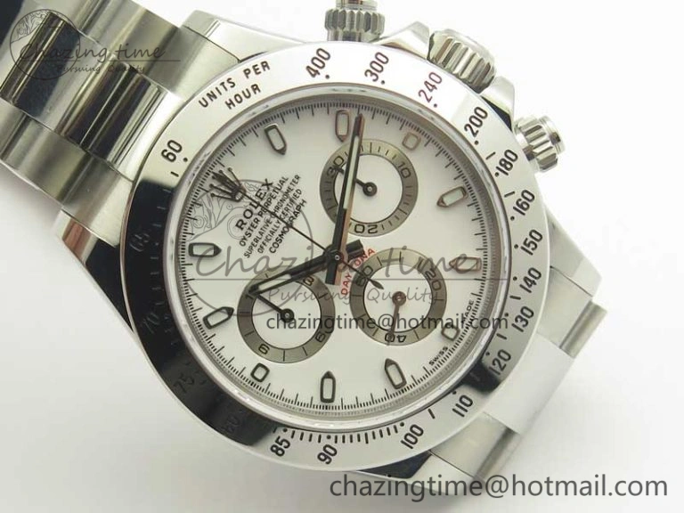 Daytona 116520 Noob 1:1 Best Edition 904L SS Case and Bracelet White Dial SA4130