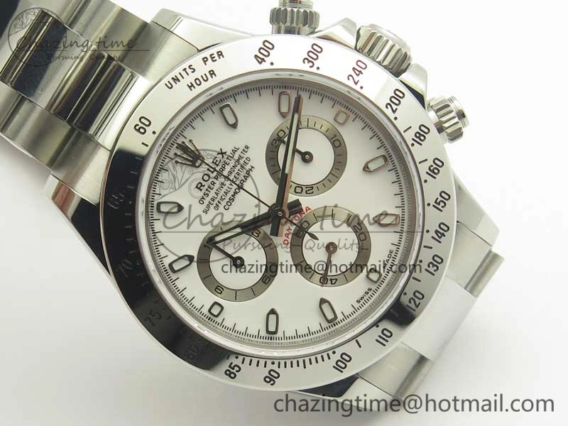Daytona 116520 Noob 1:1 Best Edition 904L SS Case and Bracelet White Dial SA4130