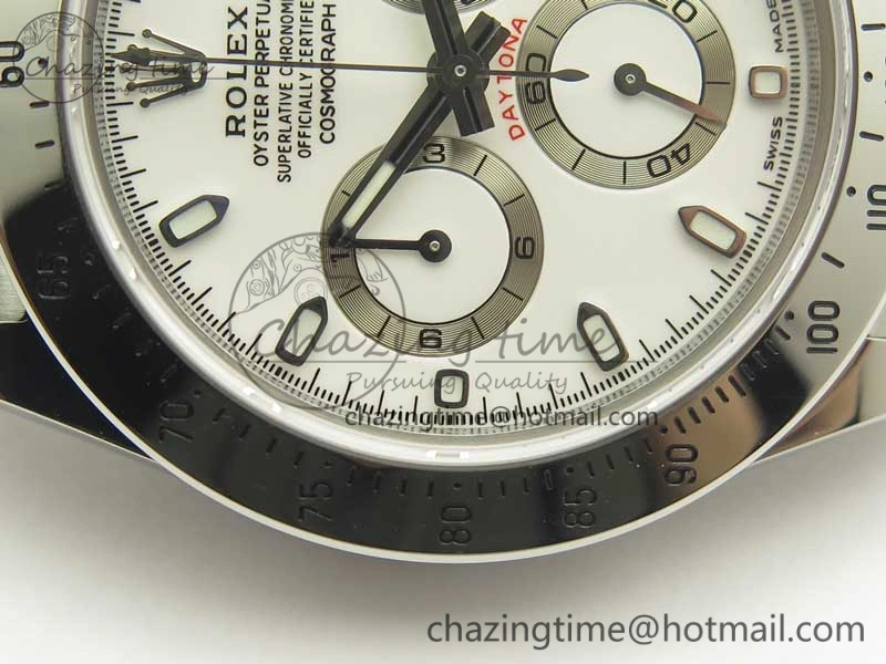 Daytona 116520 Noob 1:1 Best Edition 904L SS Case and Bracelet White Dial SA4130