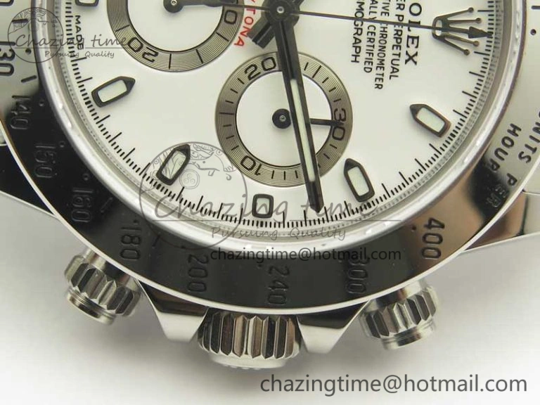 Daytona 116520 Noob 1:1 Best Edition 904L SS Case and Bracelet White Dial SA4130