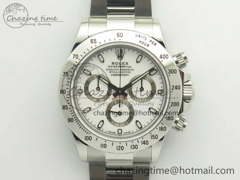 Daytona 116520 Noob 1:1 Best Edition 904L SS Case and Bracelet White Dial SA4130