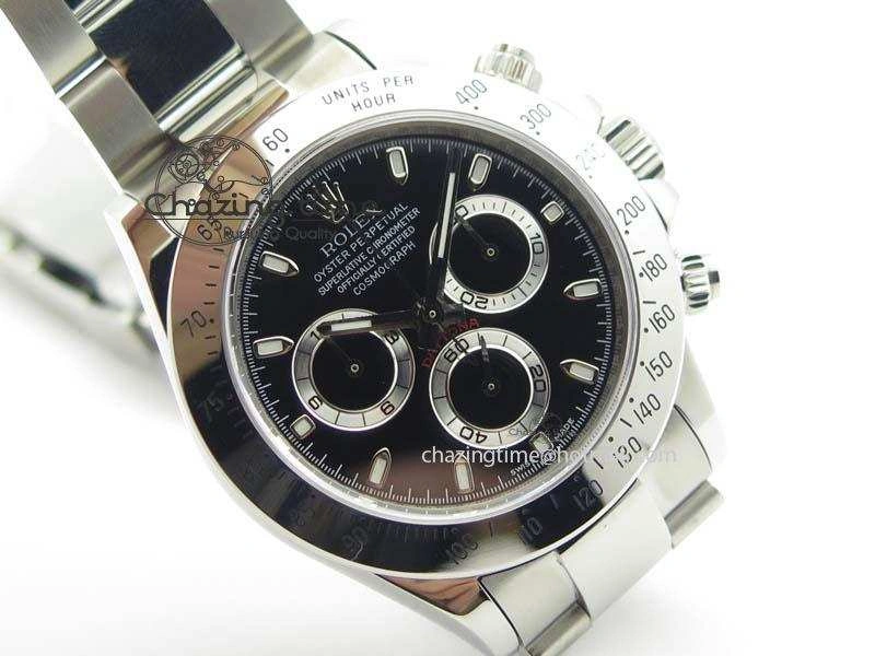 Daytona 116520 Noob Best Edition Black Dial On SS Bracelet A2824 (Same Thickness as Genuine)