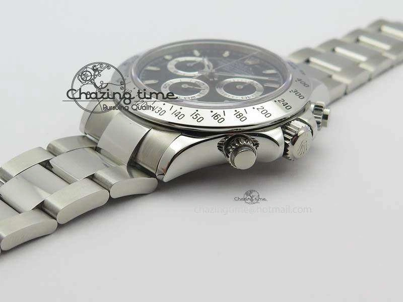Daytona 116520 Noob Best Edition Black Dial On SS Bracelet A2824 (Same Thickness as Genuine)