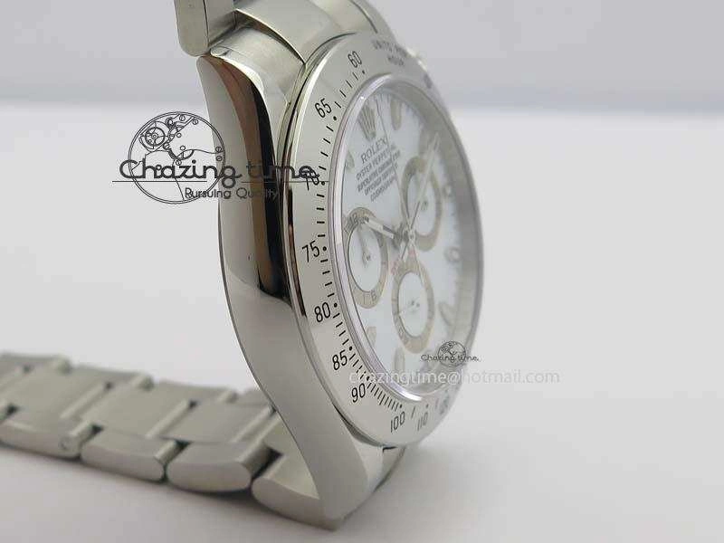 Daytona 116520 Noob Best Edition White Dial On SS Bracelet A2824 (Same Thickness as Genuine)