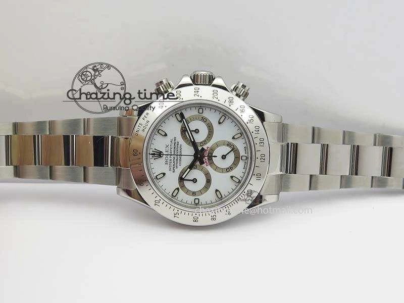 Daytona 116520 Noob Best Edition White Dial On SS Bracelet A2824 (Same Thickness as Genuine)
