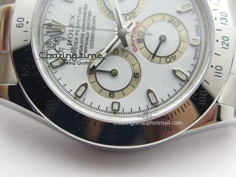 Daytona 116520 Noob Best Edition White Dial On SS Bracelet A2824 (Same Thickness as Genuine)