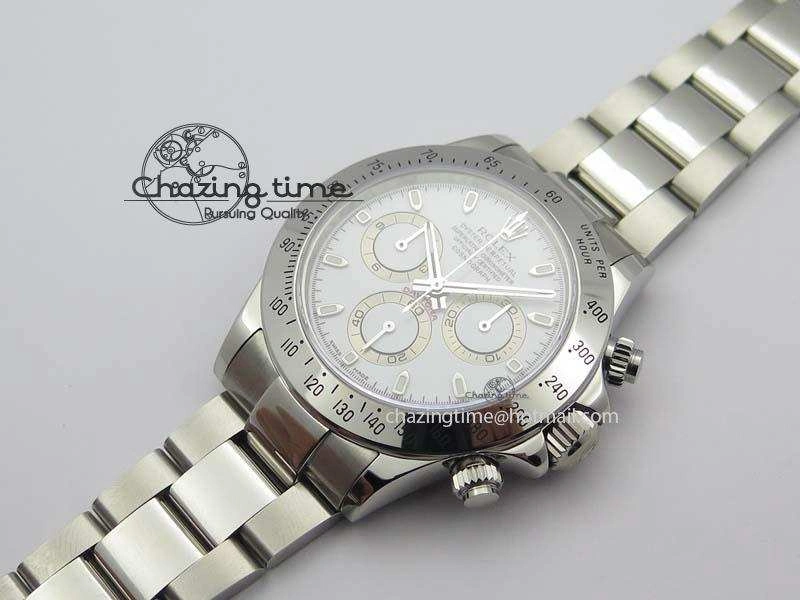 Daytona 116520 Noob Best Edition White Dial On SS Bracelet A2824 (Same Thickness as Genuine)