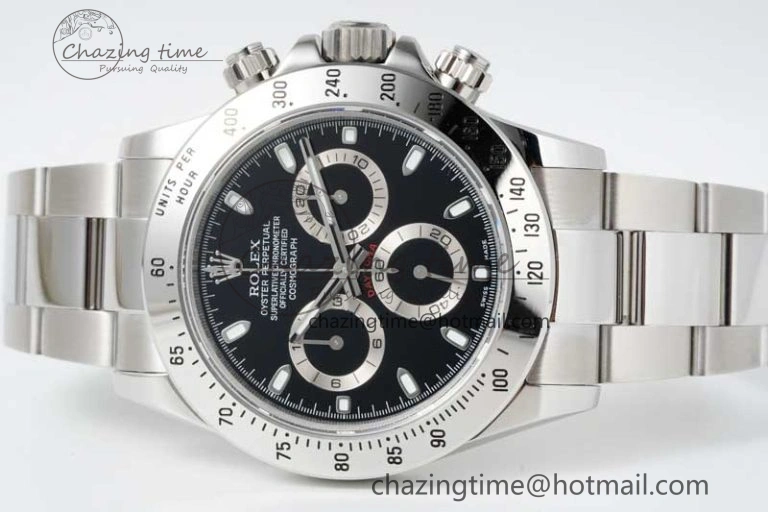 Daytona 116520 QF 1:1 Best Edition 904L SS Case and Bracelet Black Dial SA4130