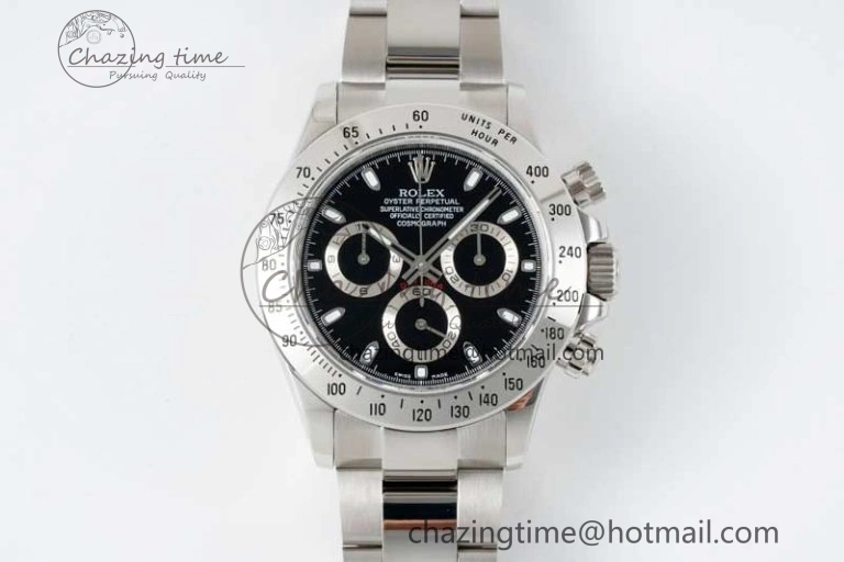 Daytona 116520 QF 1:1 Best Edition 904L SS Case and Bracelet Black Dial SA4130