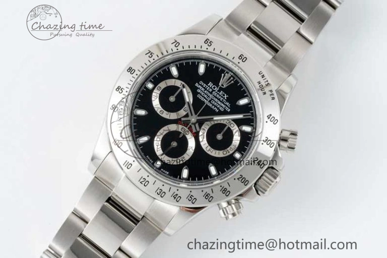 Daytona 116520 QF 1:1 Best Edition 904L SS Case and Bracelet Black Dial SA4130