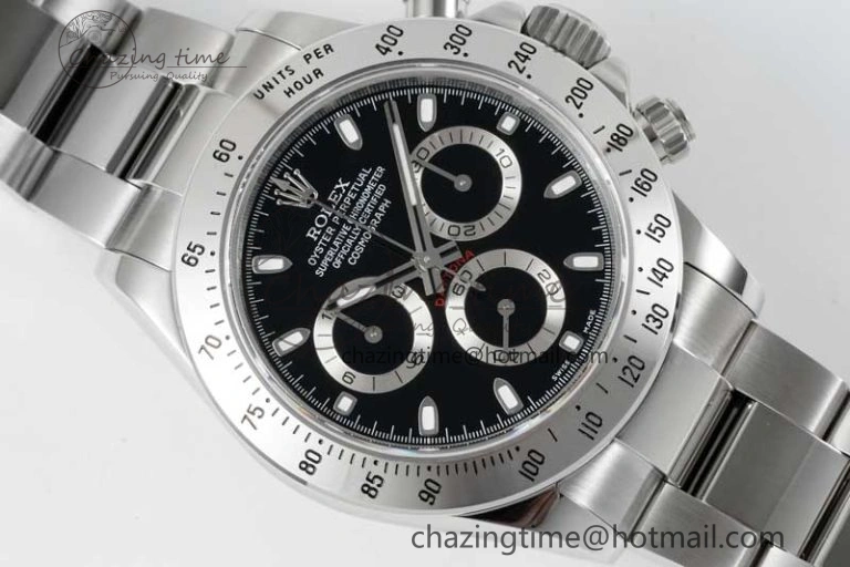 Daytona 116520 QF 1:1 Best Edition 904L SS Case and Bracelet Black Dial SA4130