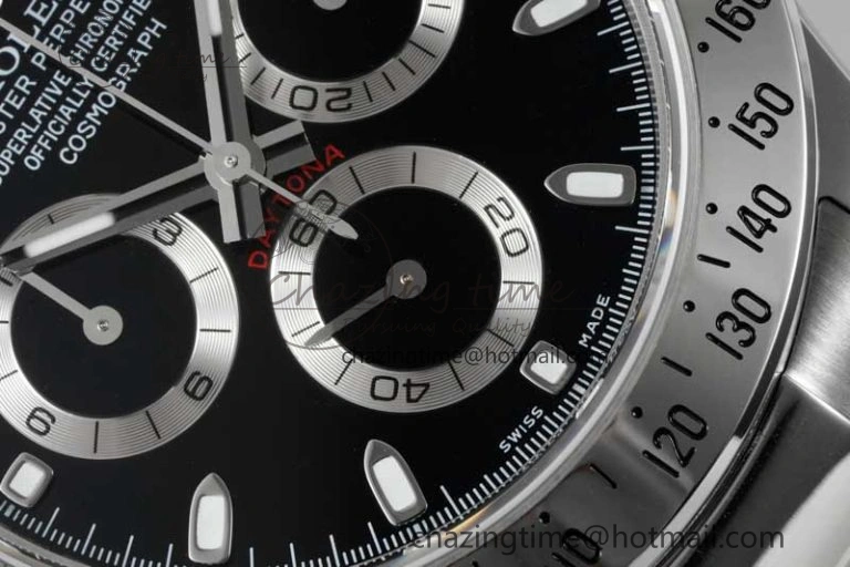 Daytona 116520 QF 1:1 Best Edition 904L SS Case and Bracelet Black Dial SA4130