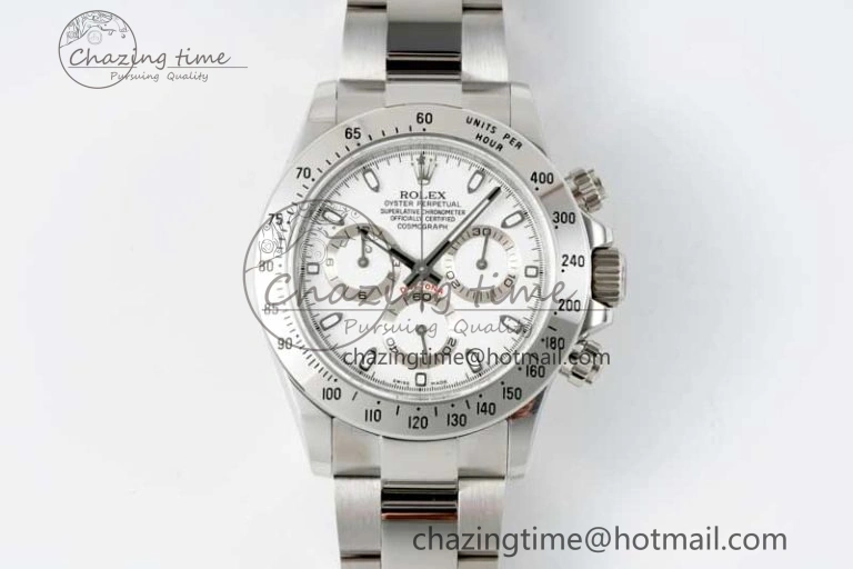 Daytona 116520 QF 1:1 Best Edition 904L SS Case and Bracelet White Dial SA4130