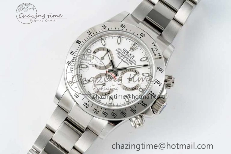 Daytona 116520 QF 1:1 Best Edition 904L SS Case and Bracelet White Dial SA4130