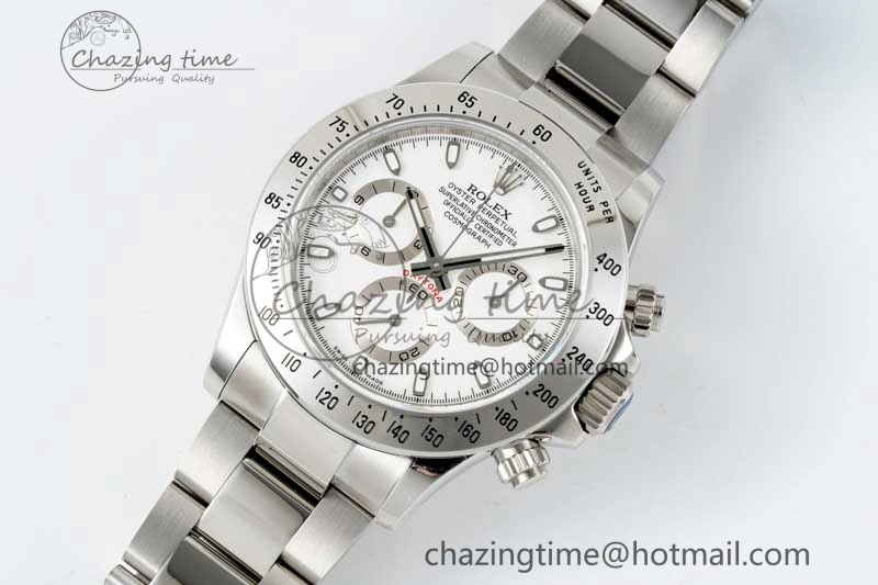 Daytona 116520 QF 1:1 Best Edition 904L SS Case and Bracelet White Dial SA4130