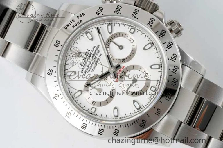 Daytona 116520 QF 1:1 Best Edition 904L SS Case and Bracelet White Dial SA4130