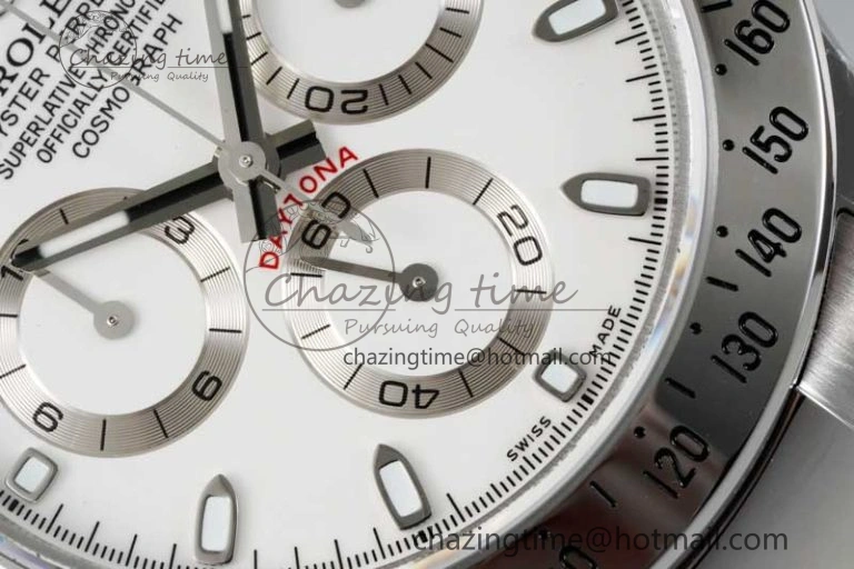 Daytona 116520 QF 1:1 Best Edition 904L SS Case and Bracelet White Dial SA4130