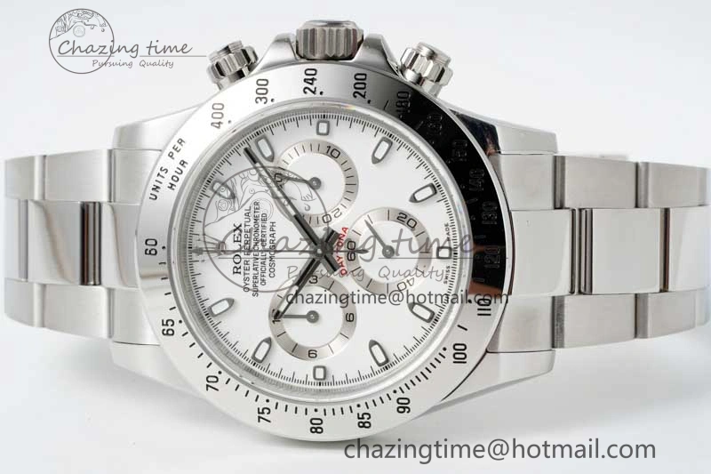 Daytona 116520 QF 1:1 Best Edition 904L SS Case and Bracelet White Dial SA4130