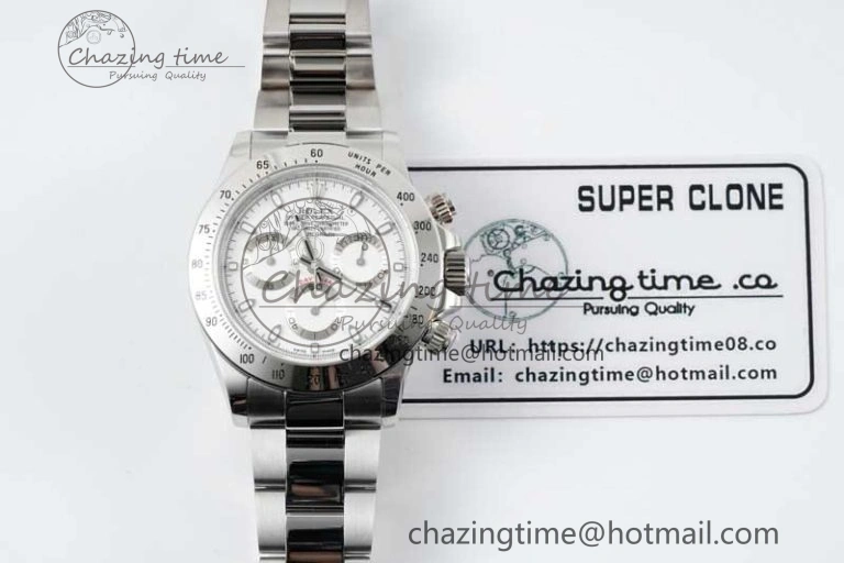 Daytona 116520 QF 1:1 Best Edition 904L SS Case and Bracelet White Dial SA4130