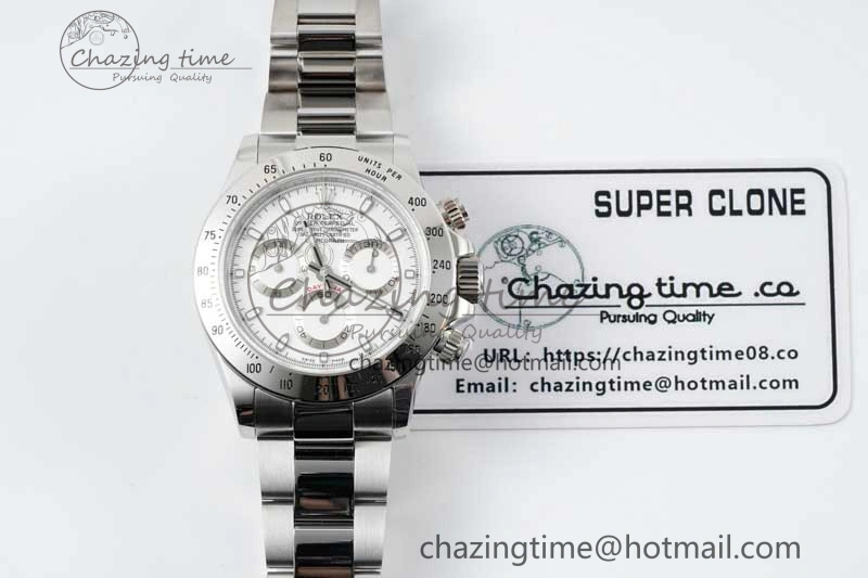Daytona 116520 QF 1:1 Best Edition 904L SS Case and Bracelet White Dial SA4130