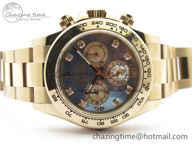 Daytona 116520 RG UBF Best Edition Ice Blue MOP Crystal Markers Dial on RG Bracelet A7750