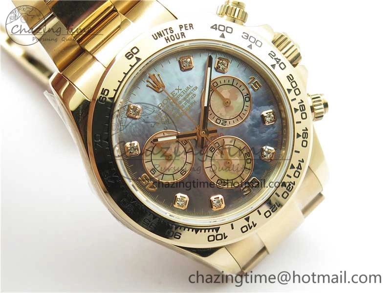 Daytona 116520 RG UBF Best Edition Ice Blue MOP Crystal Markers Dial on RG Bracelet A7750