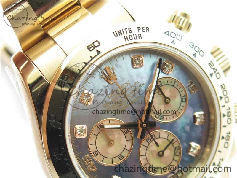 Daytona 116520 RG UBF Best Edition Ice Blue MOP Crystal Markers Dial on RG Bracelet A7750