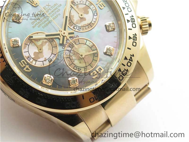 Daytona 116520 RG UBF Best Edition Ice Blue MOP Crystal Markers Dial on RG Bracelet A7750