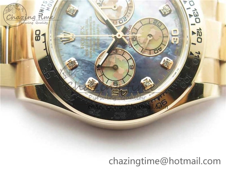 Daytona 116520 RG UBF Best Edition Ice Blue MOP Crystal Markers Dial on RG Bracelet A7750