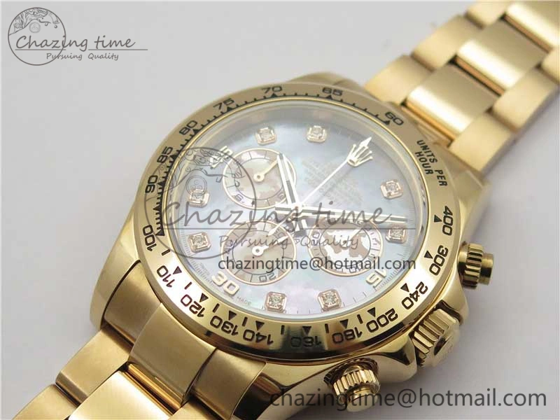 Daytona 116520 RG UBF Best Edition Ice Blue MOP Crystal Markers Dial on RG Bracelet A7750