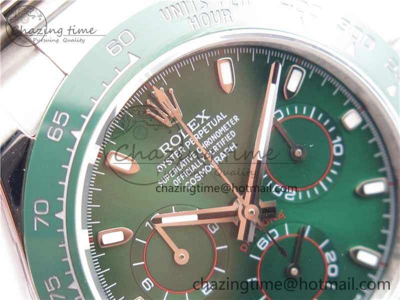 Daytona 116520 Real Ceramic Bezel SS UBF Best Edition Green Stick Markers Dial on SS Bracelet A7750
