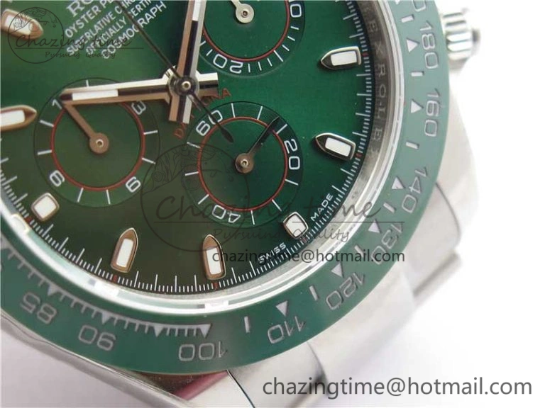 Daytona 116520 Real Ceramic Bezel SS UBF Best Edition Green Stick Markers Dial on SS Bracelet A7750