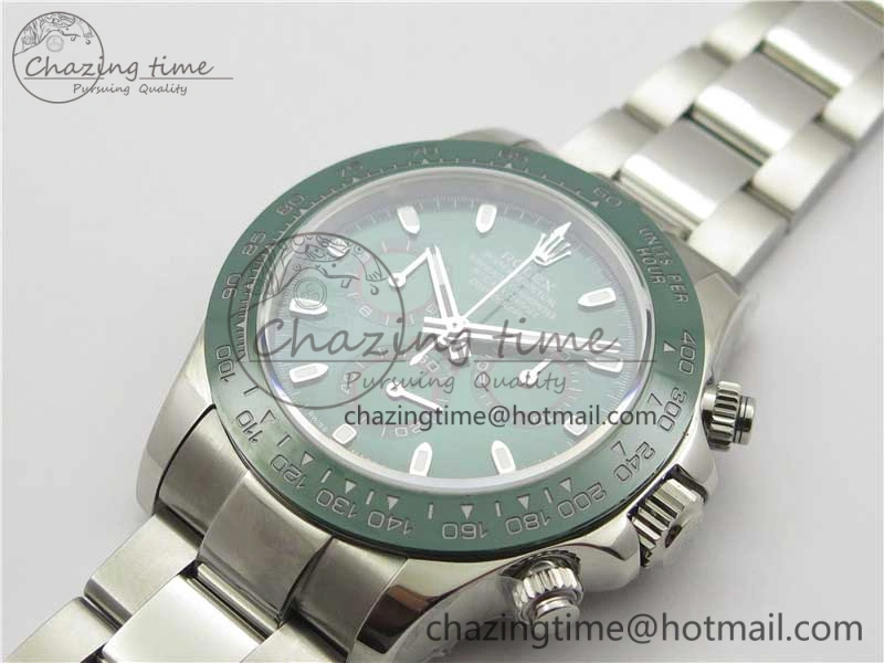 Daytona 116520 Real Ceramic Bezel SS UBF Best Edition Green Stick Markers Dial on SS Bracelet A7750