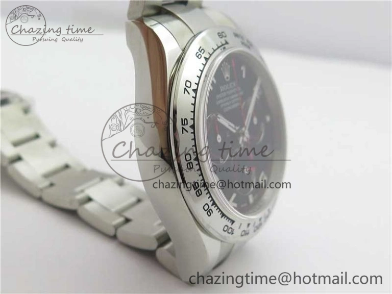 Daytona 116520 SS Noob 1:1 Best Edition Black Dial On SS Bracelet A7750