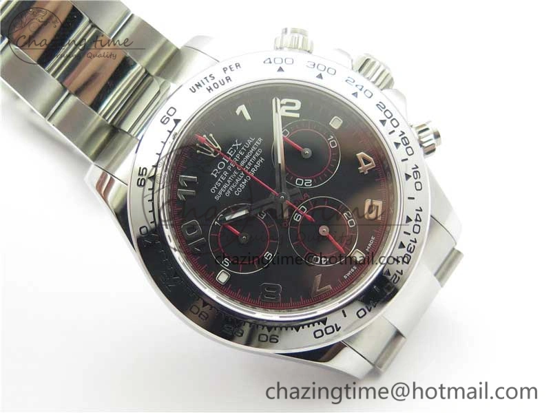Daytona 116520 SS Noob 1:1 Best Edition Black Dial On SS Bracelet A7750