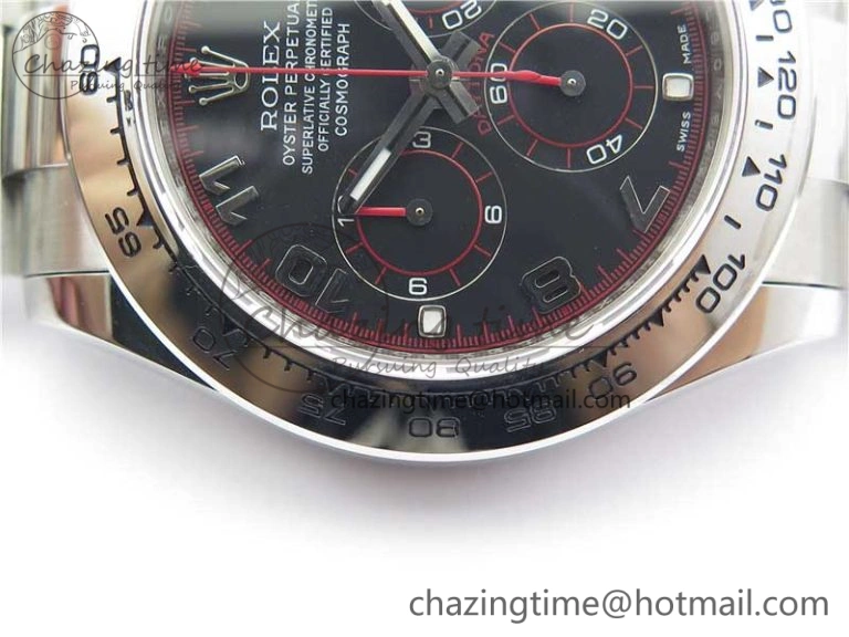 Daytona 116520 SS Noob 1:1 Best Edition Black Dial On SS Bracelet A7750