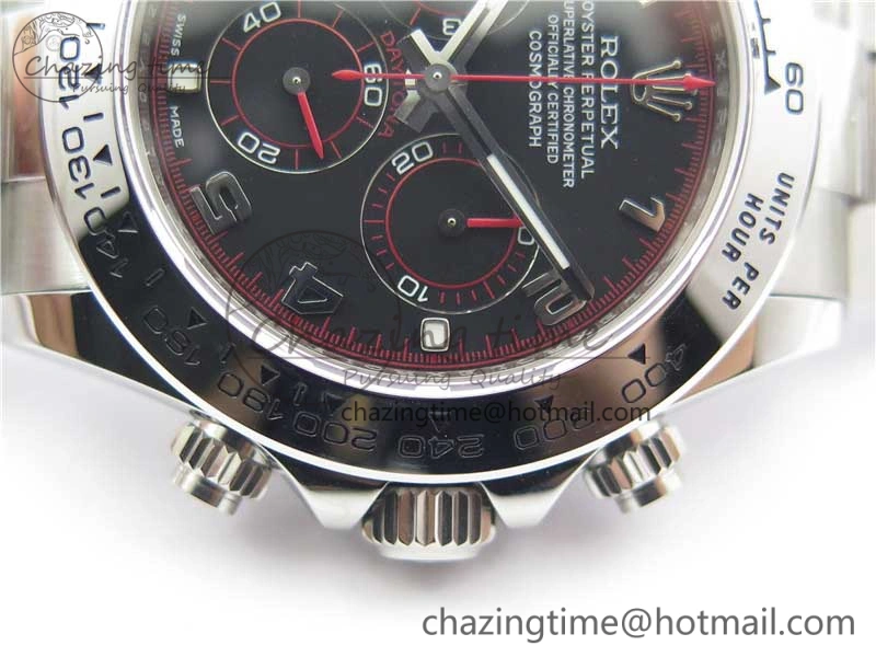 Daytona 116520 SS Noob 1:1 Best Edition Black Dial On SS Bracelet A7750