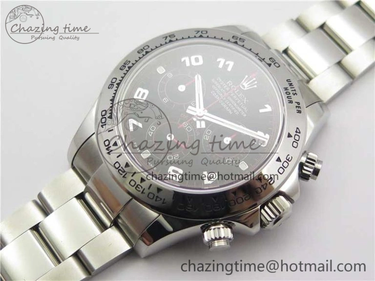 Daytona 116520 SS Noob 1:1 Best Edition Black Dial On SS Bracelet A7750