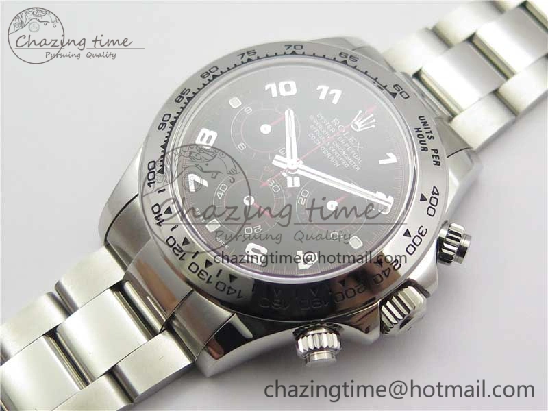Daytona 116520 SS Noob 1:1 Best Edition Black Dial On SS Bracelet A7750