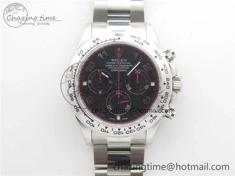 Daytona 116520 SS Noob 1:1 Best Edition Black Dial On SS Bracelet A7750