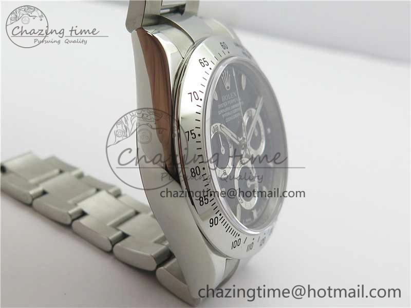 Daytona 116520 SS Noob 1:1 Best Edition Black Stick Dial On SS Bracelet A7750