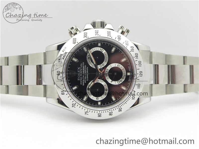 Daytona 116520 SS Noob 1:1 Best Edition Black Stick Dial On SS Bracelet A7750