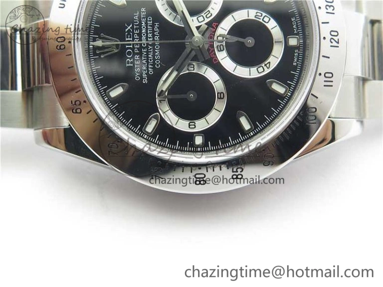 Daytona 116520 SS Noob 1:1 Best Edition Black Stick Dial On SS Bracelet A7750