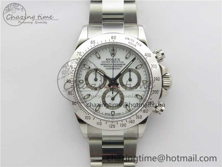 Daytona 116520 SS Noob 1:1 Best Edition White Dial On SS Bracelet A7750