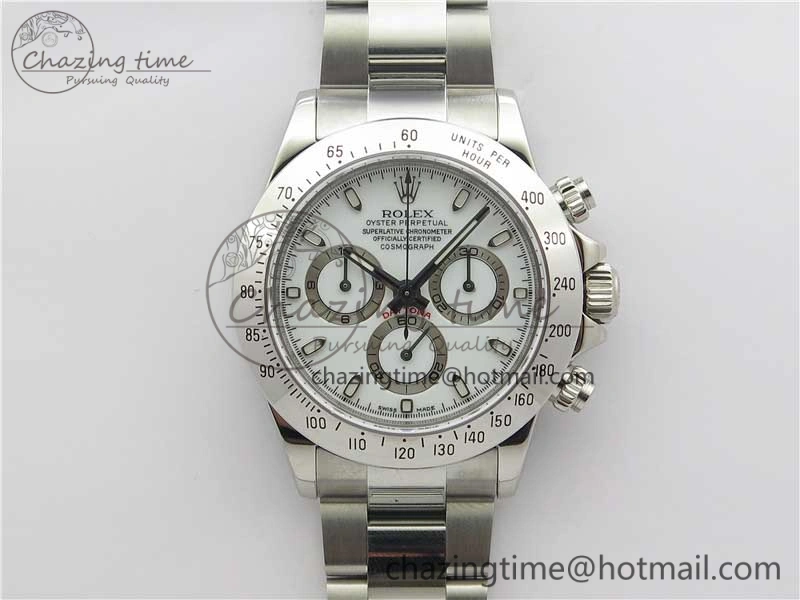 Daytona 116520 SS Noob 1:1 Best Edition White Dial On SS Bracelet A7750