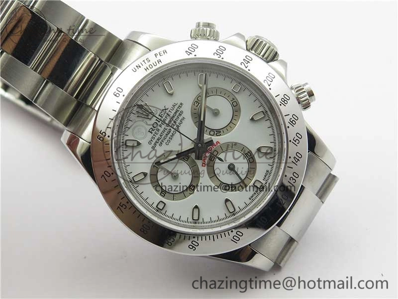 Daytona 116520 SS Noob 1:1 Best Edition White Dial On SS Bracelet A7750