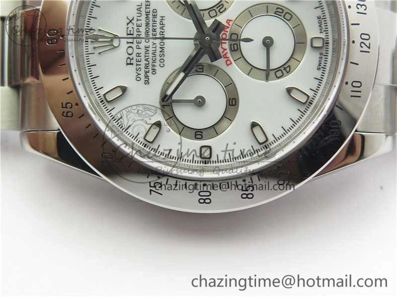Daytona 116520 SS Noob 1:1 Best Edition White Dial On SS Bracelet A7750