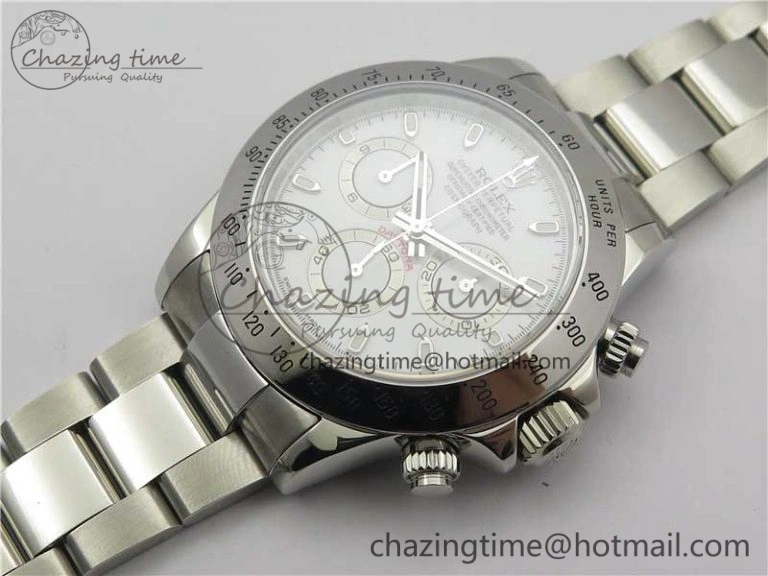 Daytona 116520 SS Noob 1:1 Best Edition White Dial On SS Bracelet A7750