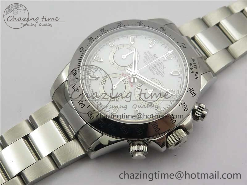 Daytona 116520 SS Noob 1:1 Best Edition White Dial On SS Bracelet A7750
