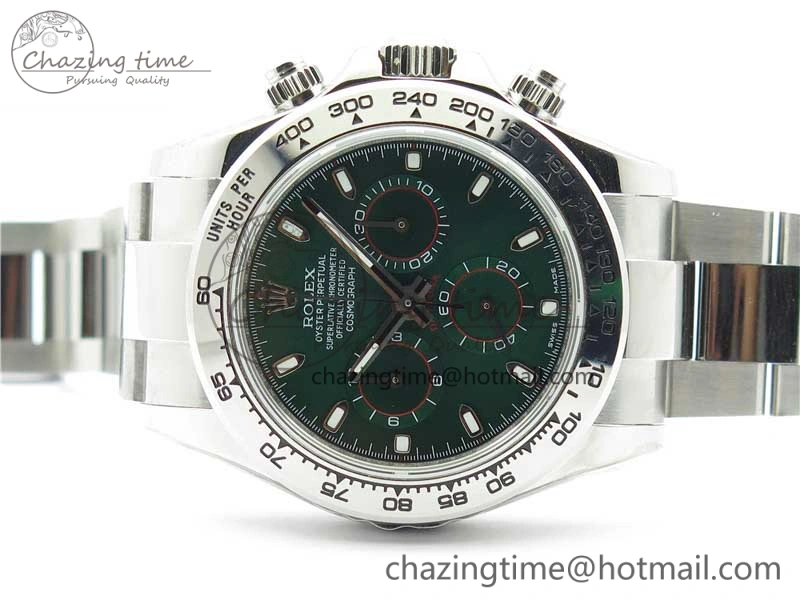 Daytona 116520 SS UBF Best Edition Green Stick Markers Dial on SS Bracelet A7750